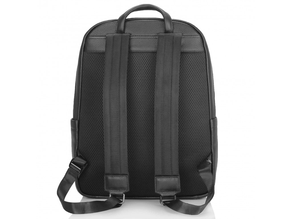 Чоловік шкіряний рюкзак чорний з плетінням Tiding Bag NM11-8838A - Royalbag