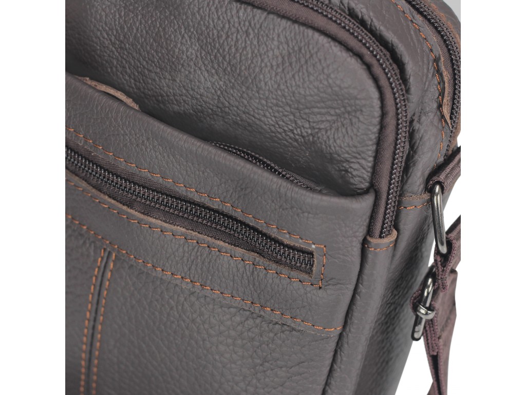 Сумка через плечо маленькая коричневая Tiding Bag NM20-1811DB - Royalbag