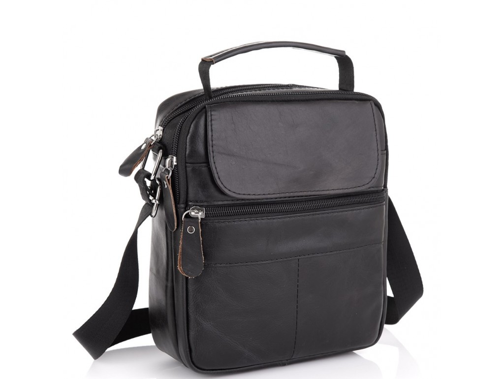 Черная мужская сумка-мессенджер Tiding Bag NM20-6021A - Royalbag Фото 1