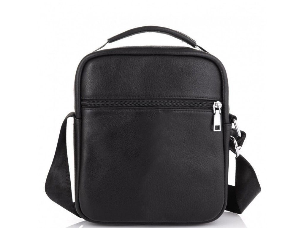 Мужская черная кожаная сумка через плечо Tiding Bag NM23-6013A - Royalbag
