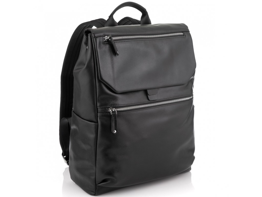 Чоловічий шкіряний рюкзак чорний Tiding Bag NM29-88066A - Royalbag Фото 1