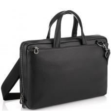 Сумка для ноутбука черная кожаная Tiding Bag NM29-88212-3A - Royalbag