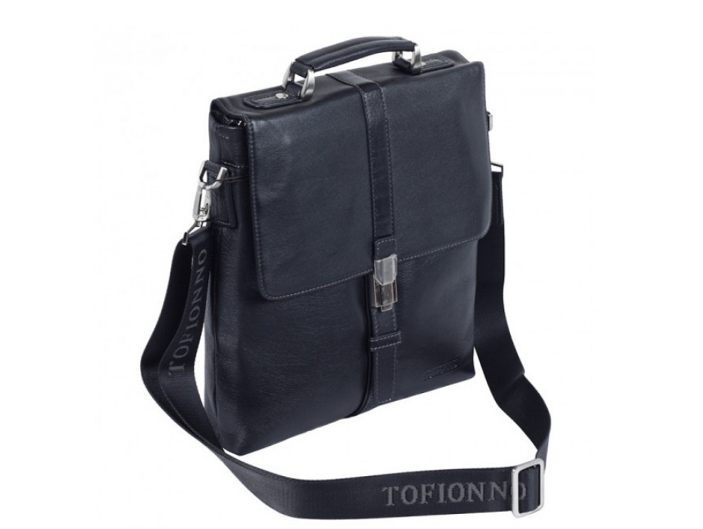 Мужская кожаная сумка Tofionno P5117-2 BLACK из гладкой кожи - Royalbag