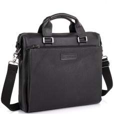 Кожаная черная сумка для ноутбука Allan Marco RR-4102A - Royalbag Фото 2