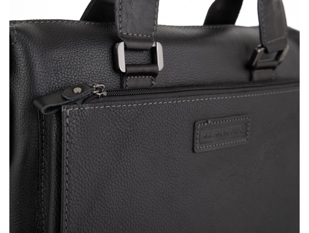Кожаная черная сумка для ноутбука Allan Marco RR-4102A - Royalbag