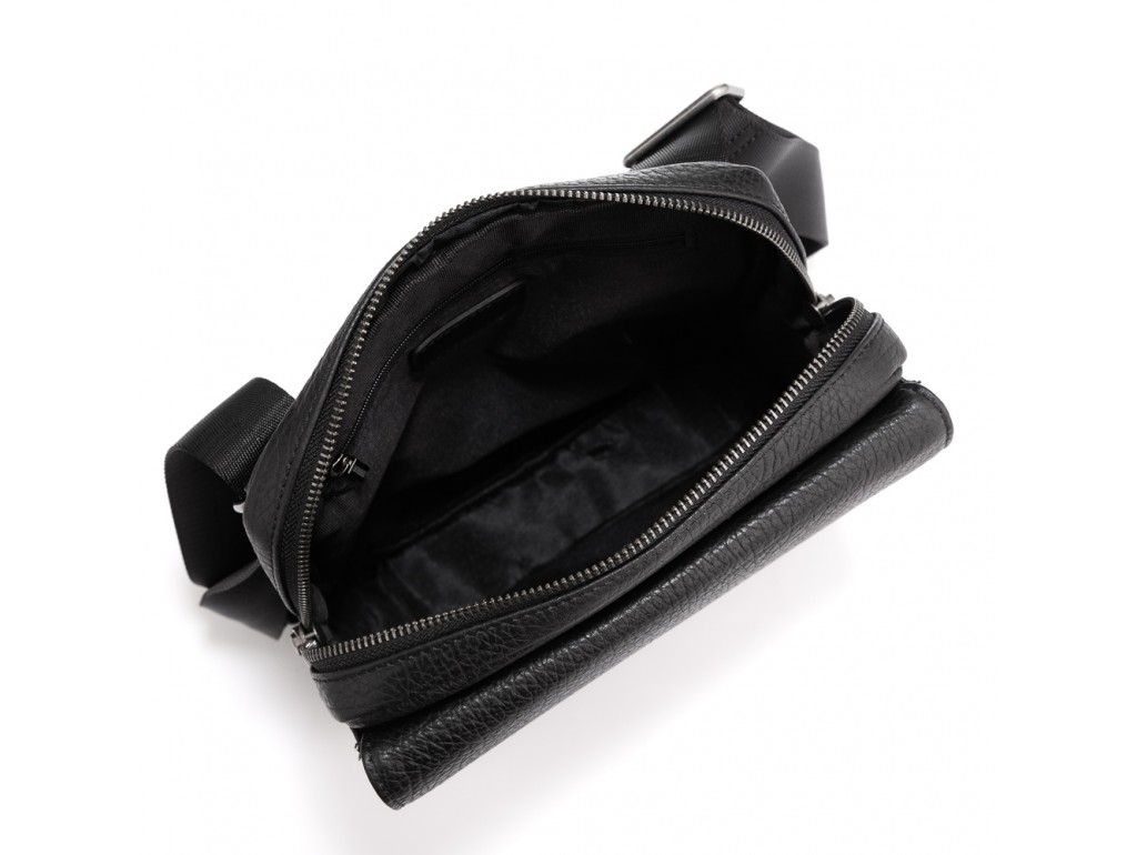 Чорна шкіряна сумка чоловіча Tavinchi S-002A - Royalbag