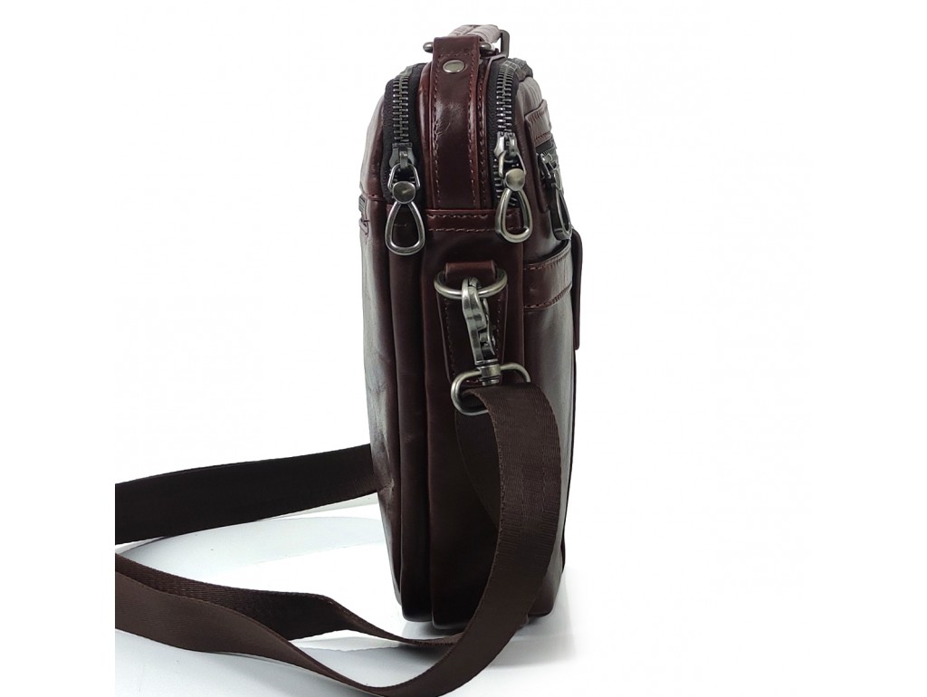 Мужская коричневая барсетка Tiding Bag S-JMD10-161C с ручкой для переноски. - Royalbag