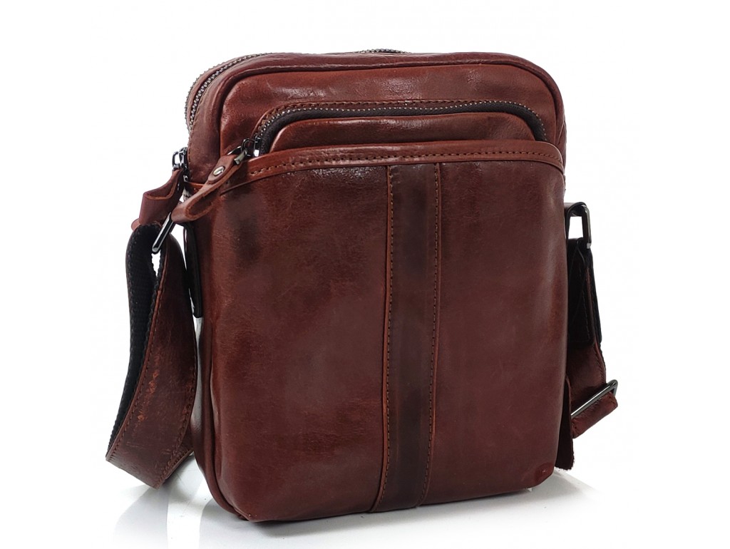 Мессенджер для мужчин коричневый Tiding Bag S-JMD10-5010C - Royalbag Фото 1
