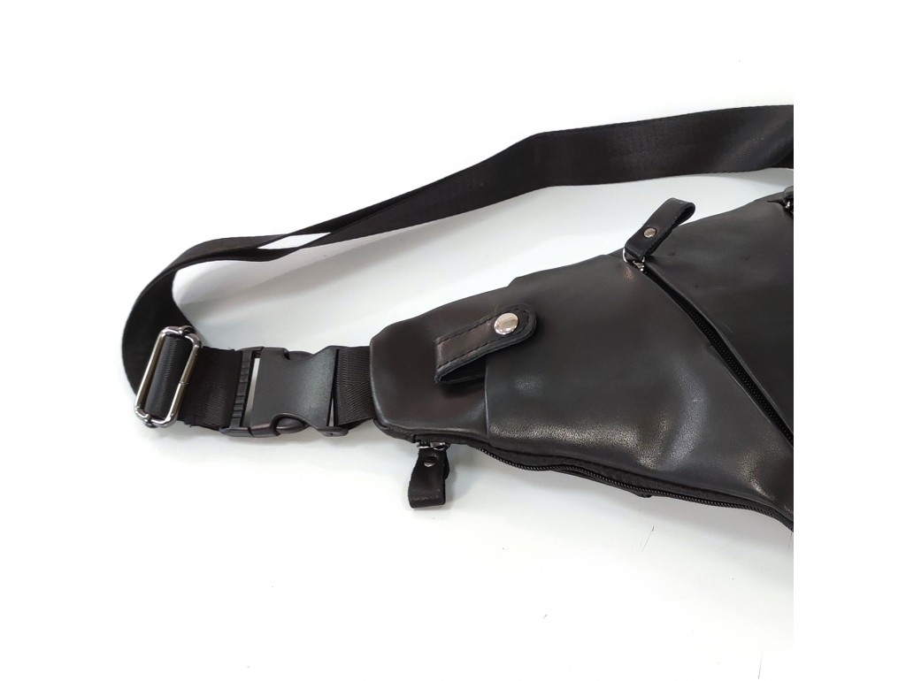 Слинг из натуральной кожи черный Tiding Bag S-N2-3333A - Royalbag