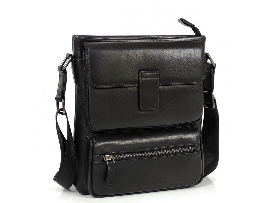 Мессенджер классический черный Tiding Bag S-SM8-20210A - Royalbag Фото 1