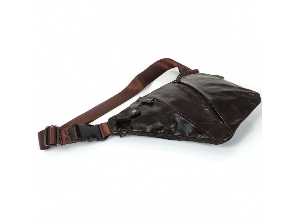 Слінг із натуральної шкіри коричневий Tiding Bag S-TB-001C - Royalbag