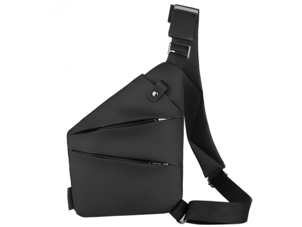 Мужской тканевый слинг через плечо черный Tiding Bag S1-001A - Royalbag Фото 1
