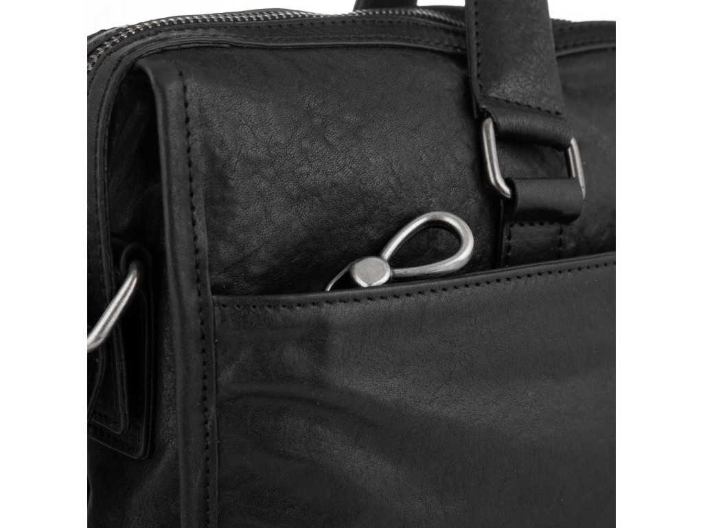 Кожаная сумка для ноутбука черная Tiding Bag SM13-8874A - Royalbag