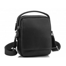 Мужская кожаная сумка на плечо черная Tiding Bag SM8-009A - Royalbag Фото 2