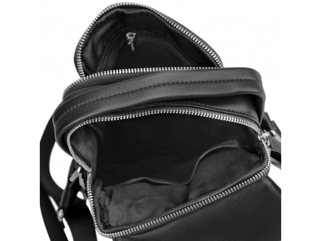 Чоловіча шкіряна сумка на плече чорна Tiding Bag SM8-009A - Royalbag