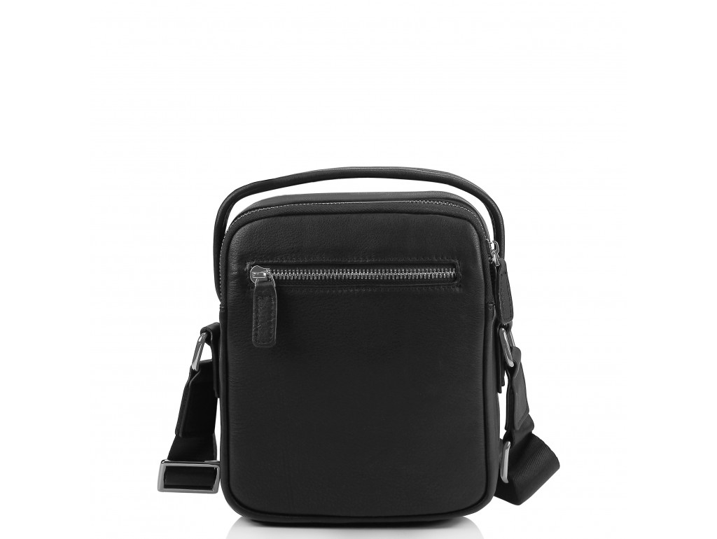 Мужская кожаная сумка на плечо черная Tiding Bag SM8-009A - Royalbag