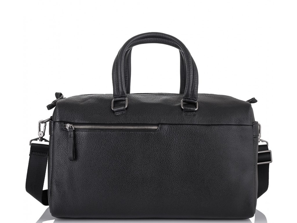 Дорожная кожаная сумка прочная тревел бег черная Tiding Bag SM8-014A - Royalbag