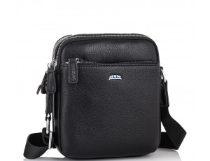 Мужская кожаная сумка через плечо черная Tiding Bag SM8-138-1A - Royalbag