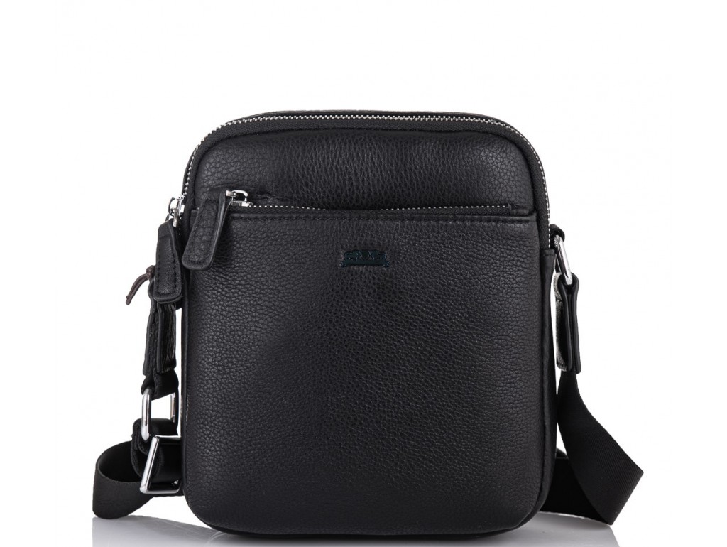 Мужская кожаная сумка через плечо черная Tiding Bag SM8-138-1A - Royalbag