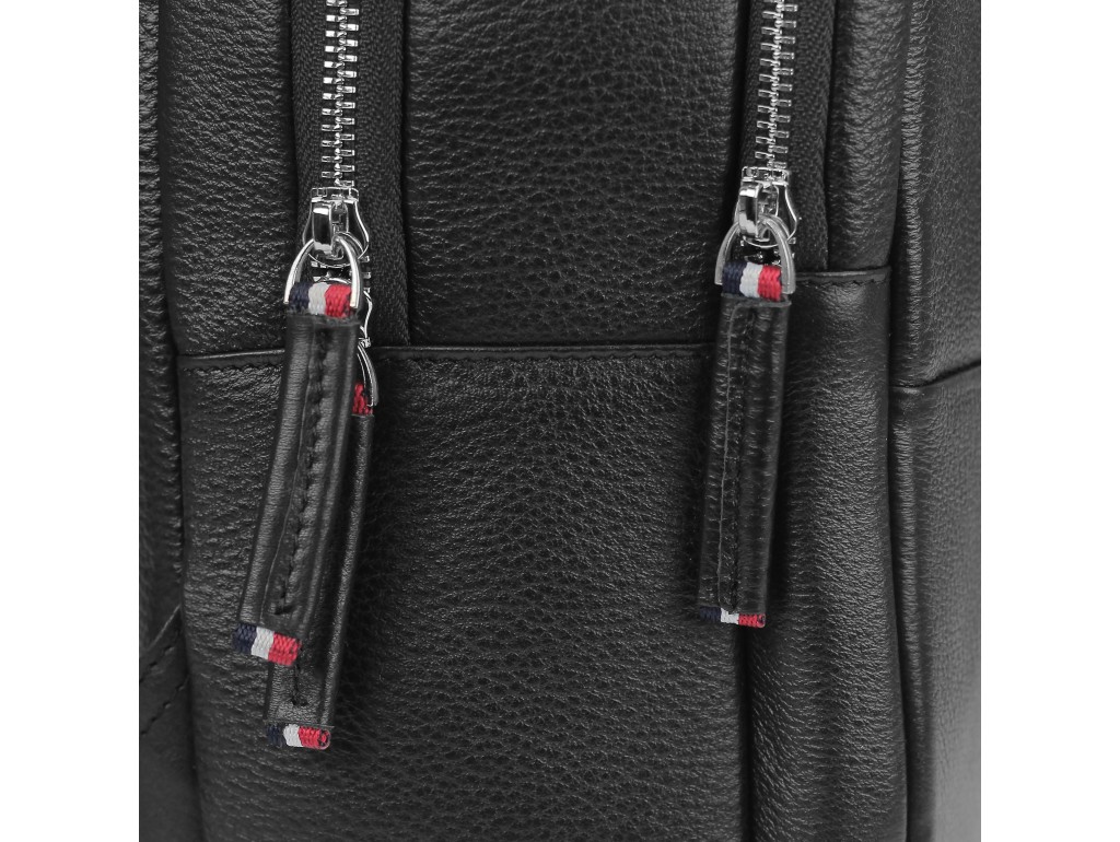Чоловічий шкіряний чорний рюкзак для ноутбука Tiding Bag SM8-183A - Royalbag
