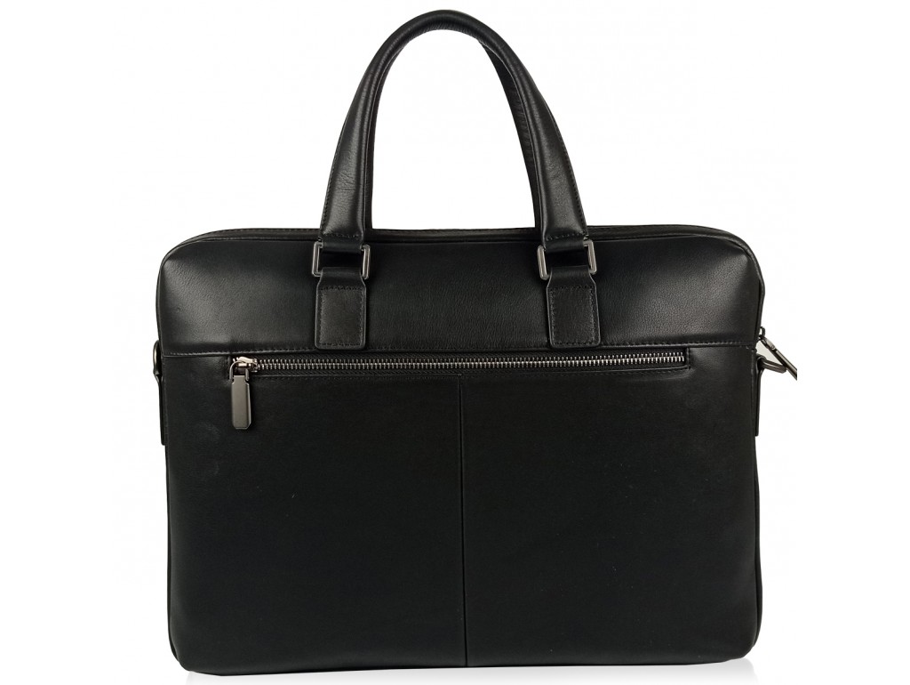 Класична чоловіча чорна шкіряна сумка Tiding Bag SM8-21007-1A - Royalbag