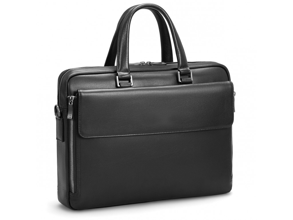 Класична чоловіча чорна шкіряна сумка Tiding Bag SM8-21007-1A - Royalbag Фото 1