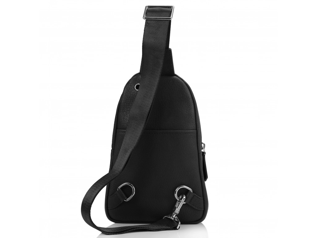 Мужской черный кожаный слинг на плечо Tiding Bag SM8-356A - Royalbag