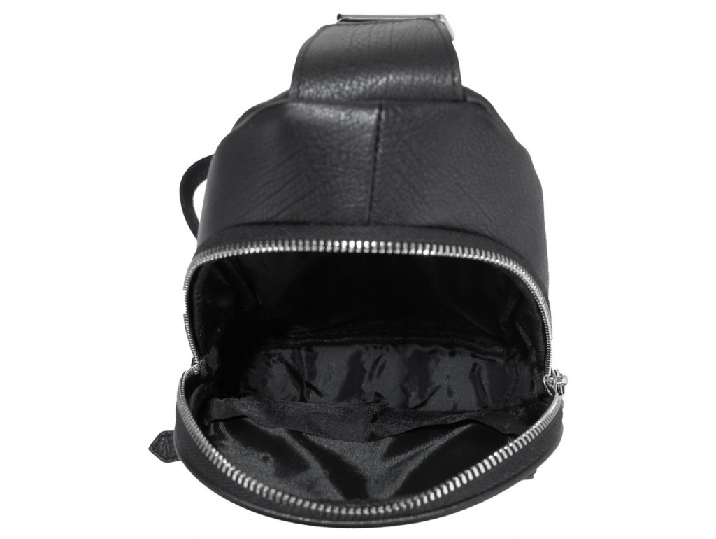 Мужская сумка-слинг кожаная черная Tiding Bag SM8-807A - Royalbag
