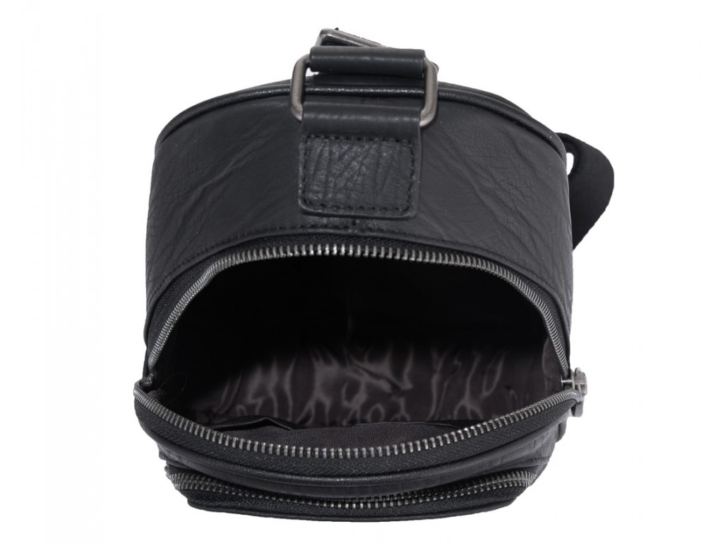 Мужская кожаная сумка-слинг черная Tiding Bag SM8-825A - Royalbag