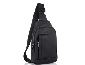 Мужская кожаная сумка-слинг черная Tiding Bag SM8-827A - Royalbag