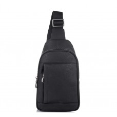 Мужская кожаная сумка-слинг черная Tiding Bag SM8-827A - Royalbag
