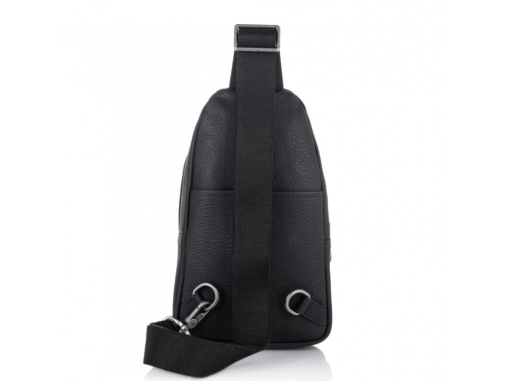 Чоловіча шкіряна сумка-слінг чорна Tiding Bag SM8-827A - Royalbag