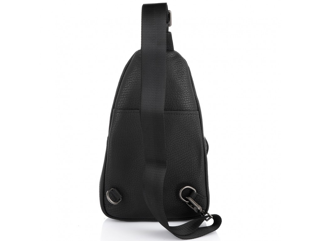 Мужская кожаная сумка-слинг черная Tiding Bag SM8-853A - Royalbag