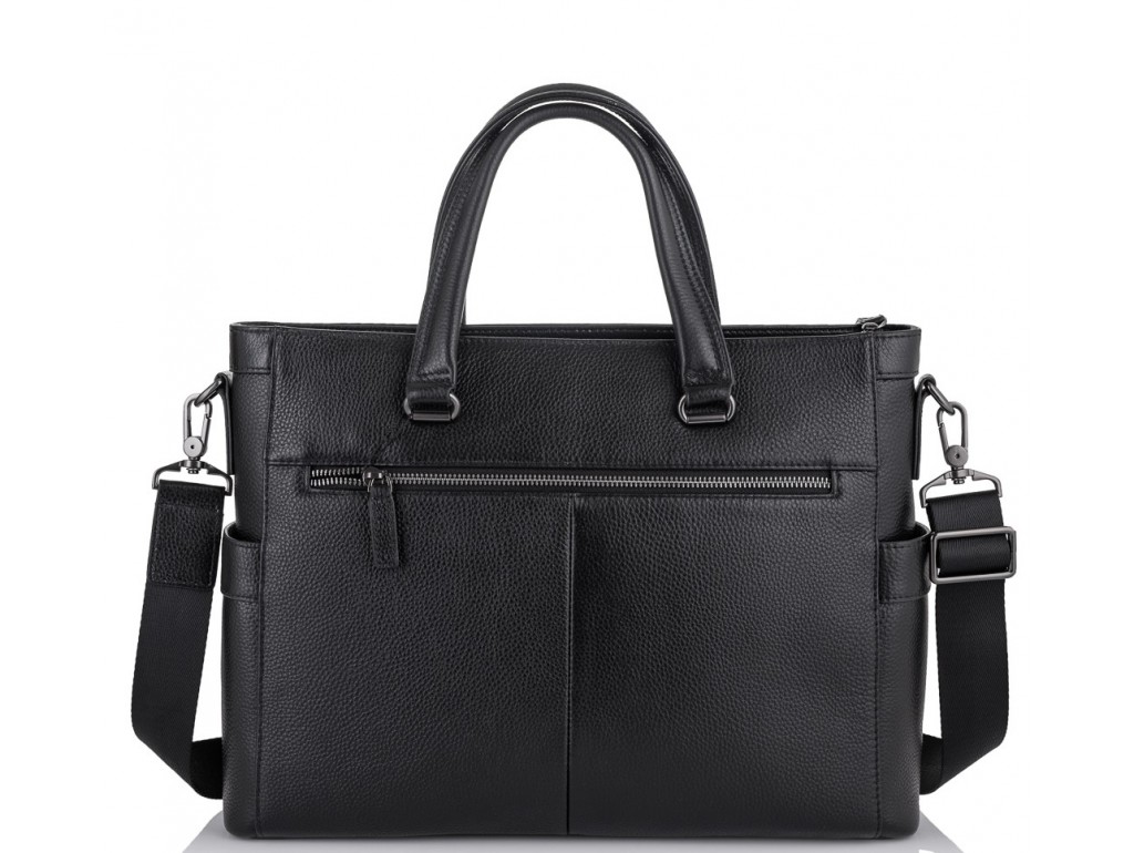 Классическая мужская черная кожаная сумка Tiding Bag SM8-8990-1A - Royalbag