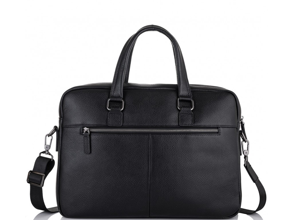 Класична чоловіча чорна шкіряна сумка Tiding Bag SM8-9824-1A - Royalbag