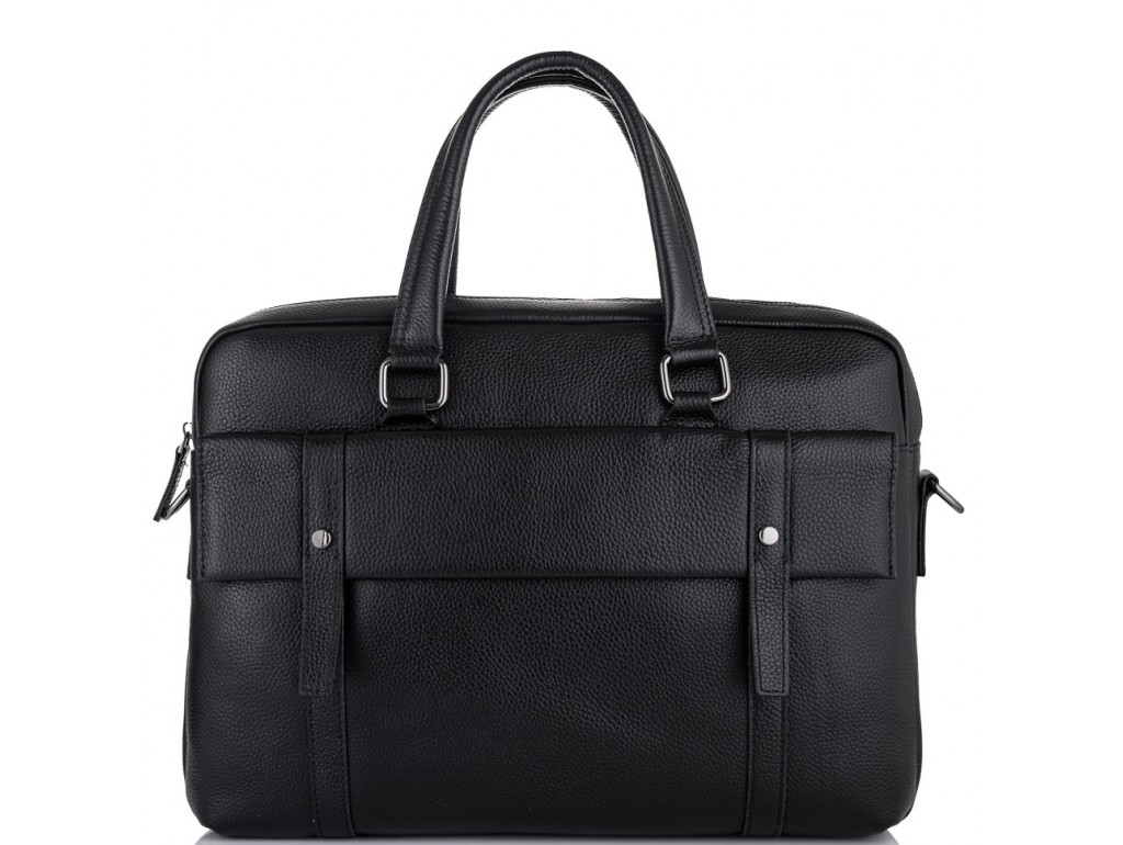 Классическая мужская черная кожаная сумка Tiding Bag SM8-9824-1A - Royalbag