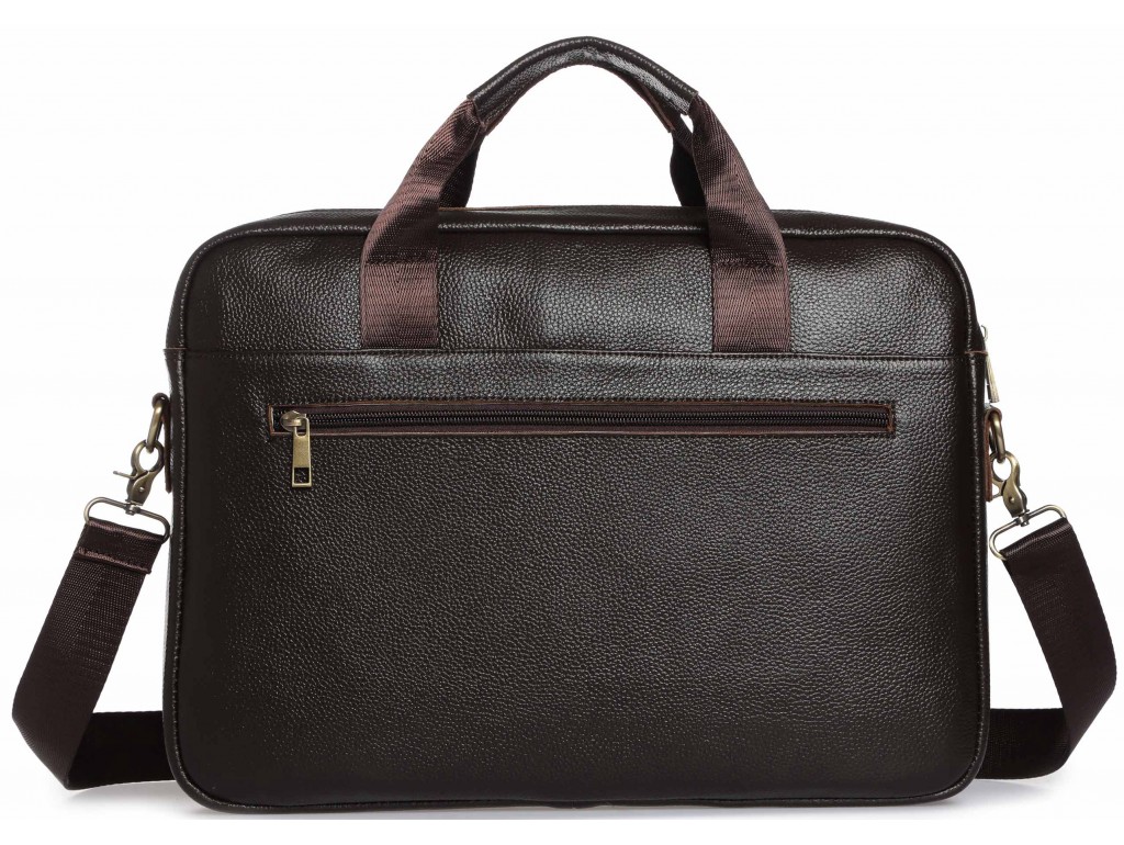 Ділова шкіряна сумка для документів і ноутбука коричнева Tiding Bag A25-1131C - Royalbag