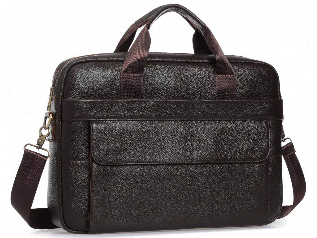 Ділова шкіряна сумка для документів і ноутбука коричнева Tiding Bag A25-1131C - Royalbag Фото 1