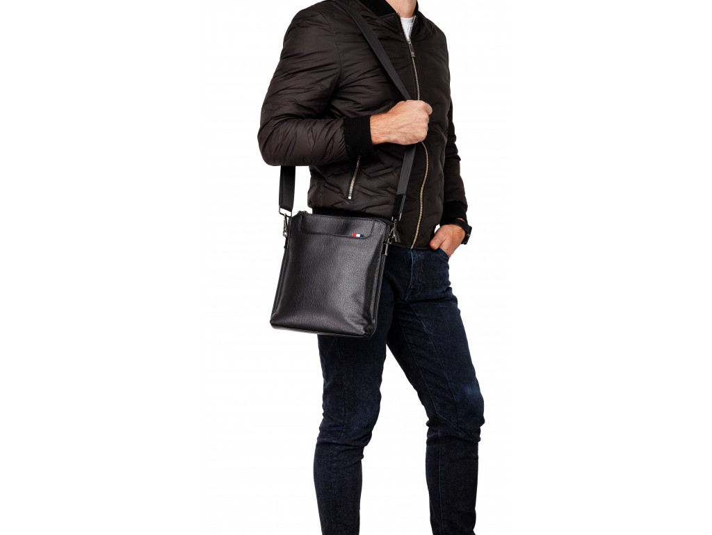 Каркасная мужская наплечная сумка натуральная кожа Tiding Bag A25F-8868A - Royalbag