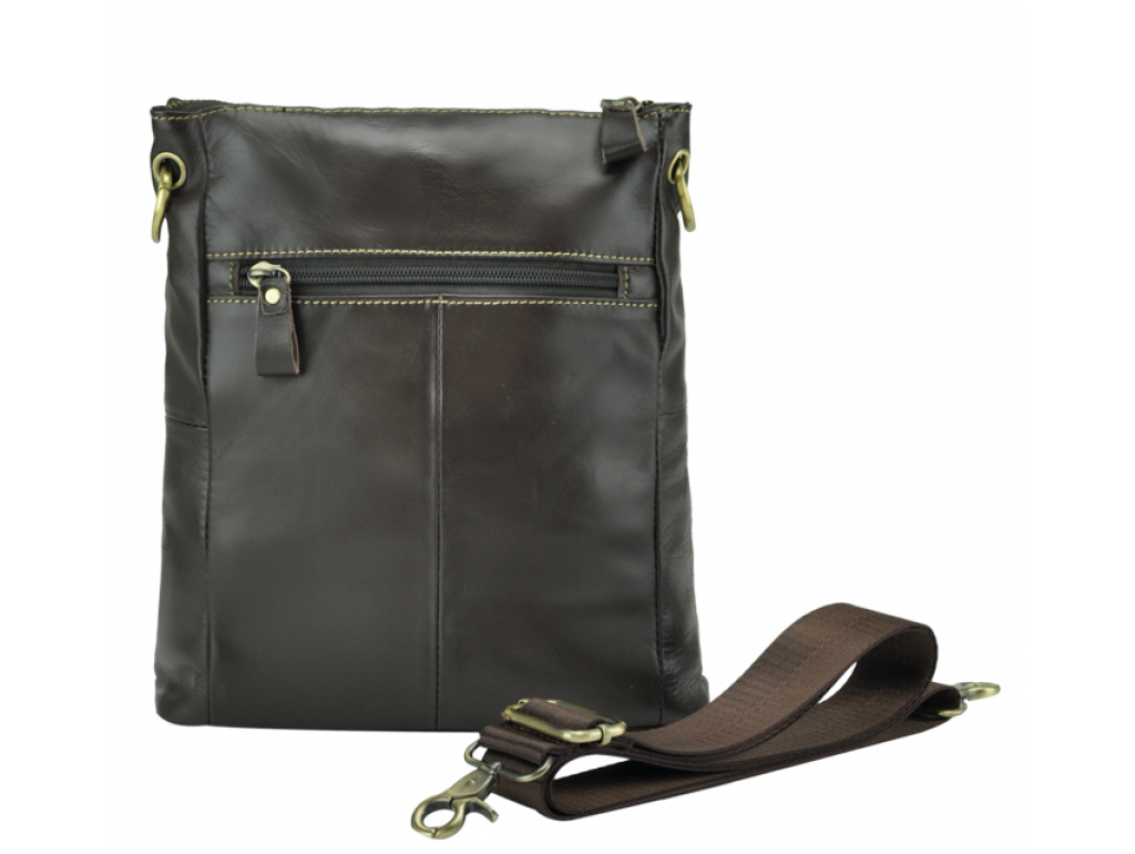 Мессенджер мужской кожаный через плечо шоколад Tiding Bag M38-5028DB - Royalbag