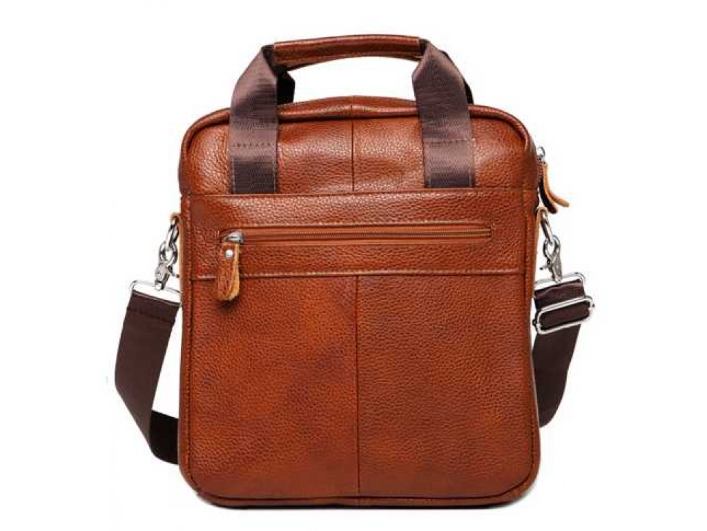 Мужская кожаная сумка через плечо рыжая Tiding Bag M38-8861LB - Royalbag