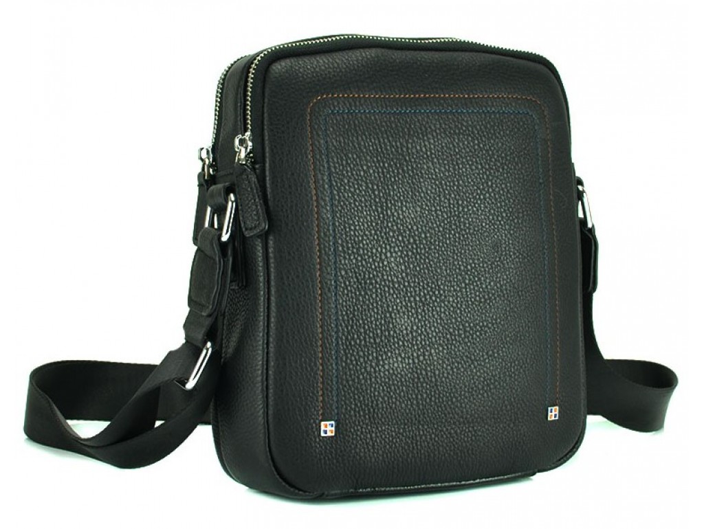Сумка на плечо мужская кожаная черная Tiding Bag NA50-5202A - Royalbag Фото 1