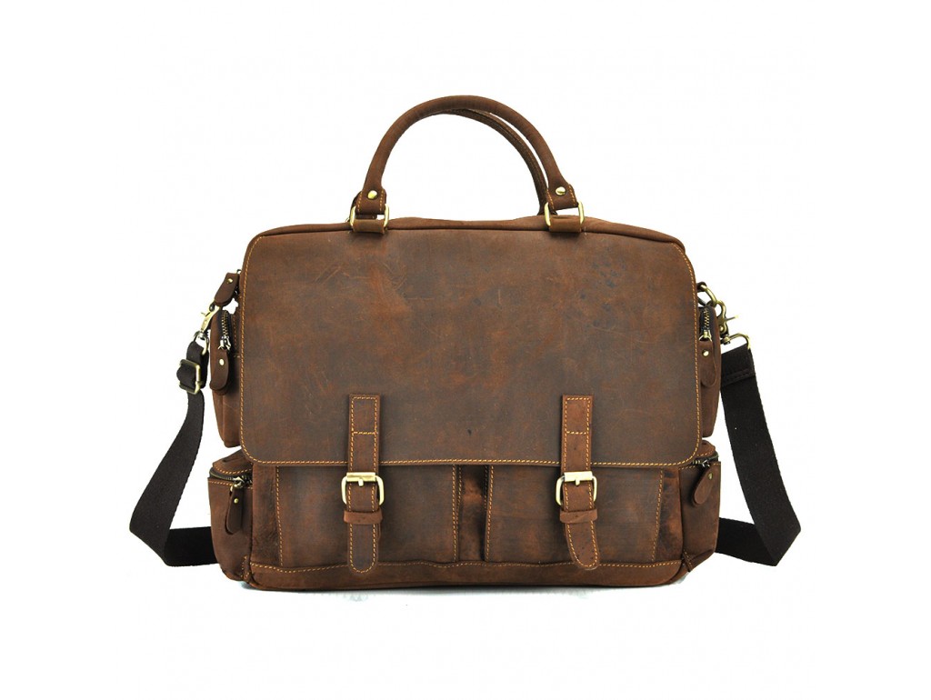 Вместительная мужская кожаная сумка для ноутбука Tiding Bag t0017 - Royalbag