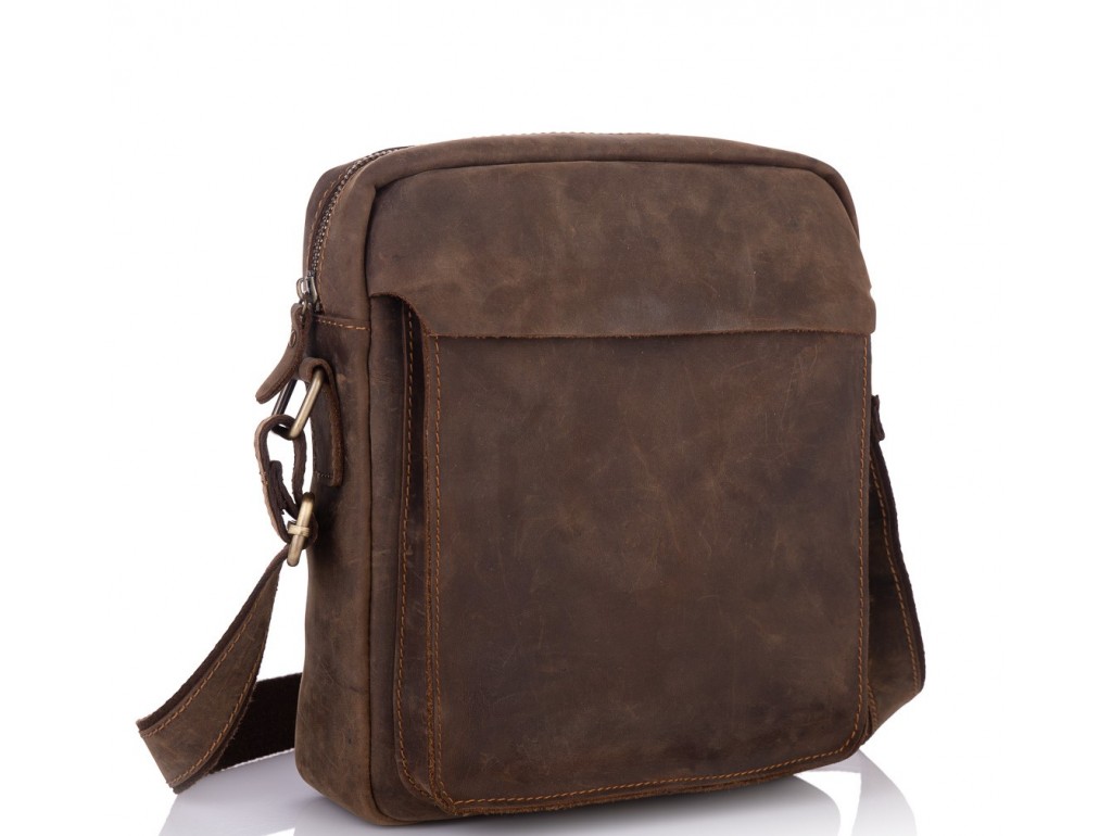 Мужская кожаная сумка через плечо в винтажном стиле Tiding Bag t0022R - Royalbag Фото 1