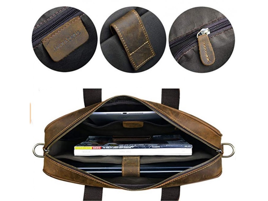 Сумка для ноутбука чоловіча зі шкіряним ременем Tiding Bag t0033 - Royalbag