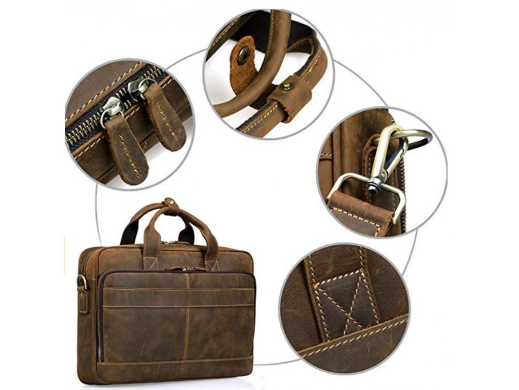 Сумка для ноутбука мужская с кожаным ремнем Tiding Bag t0033 - Royalbag