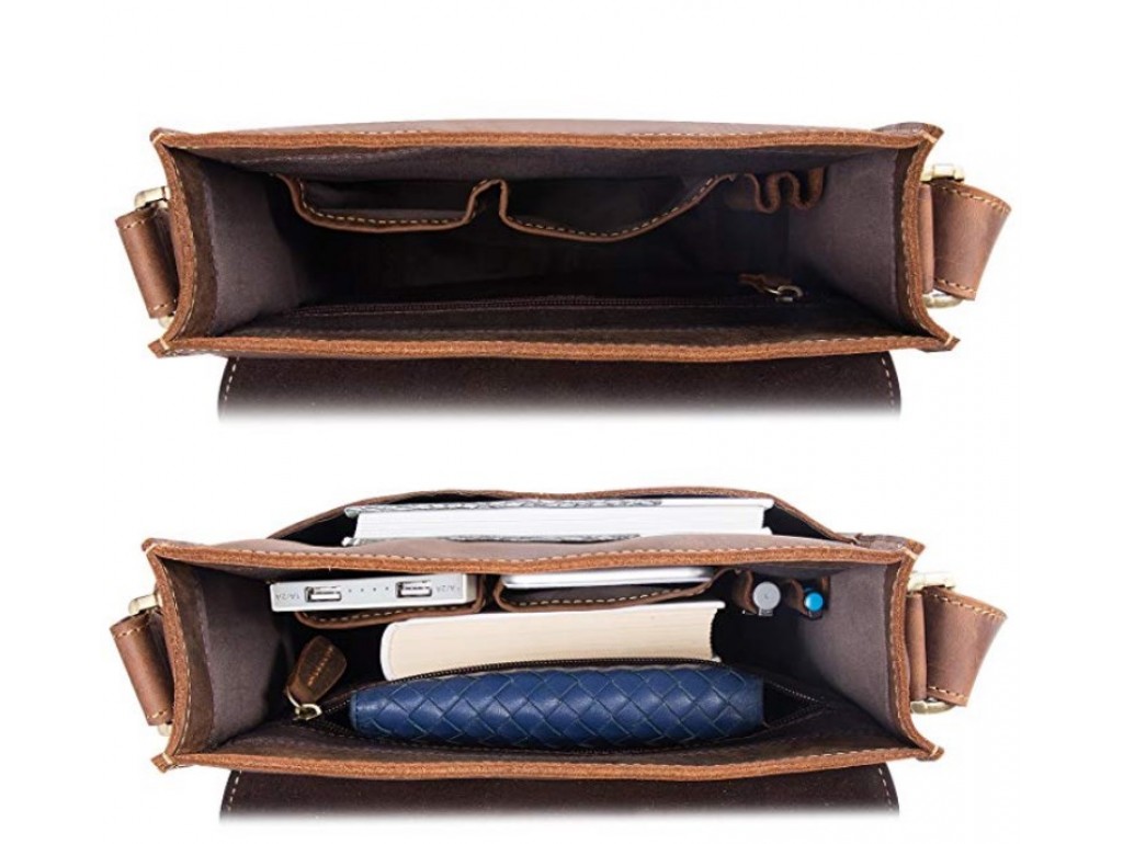 Сумка-планшет мужская каркасная кожаная Tiding Bag t0034 - Royalbag