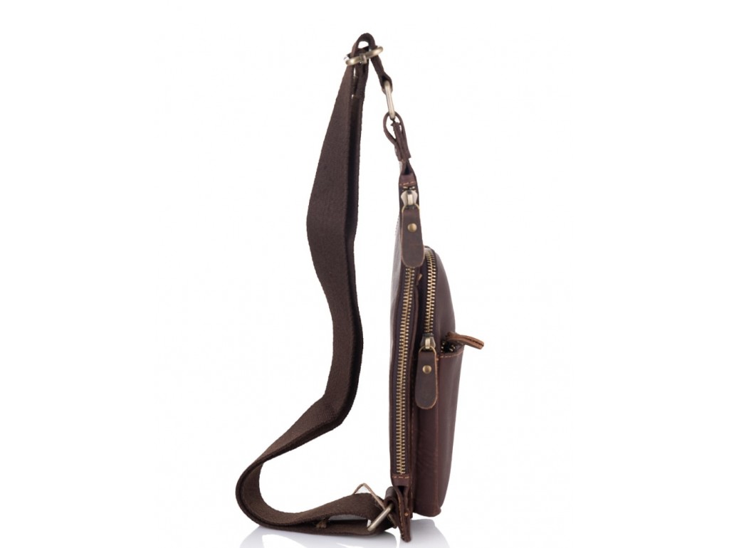 Чоловічий шкіряний слінг у вінтажному стил коричневий Tiding Bag t0035 - Royalbag