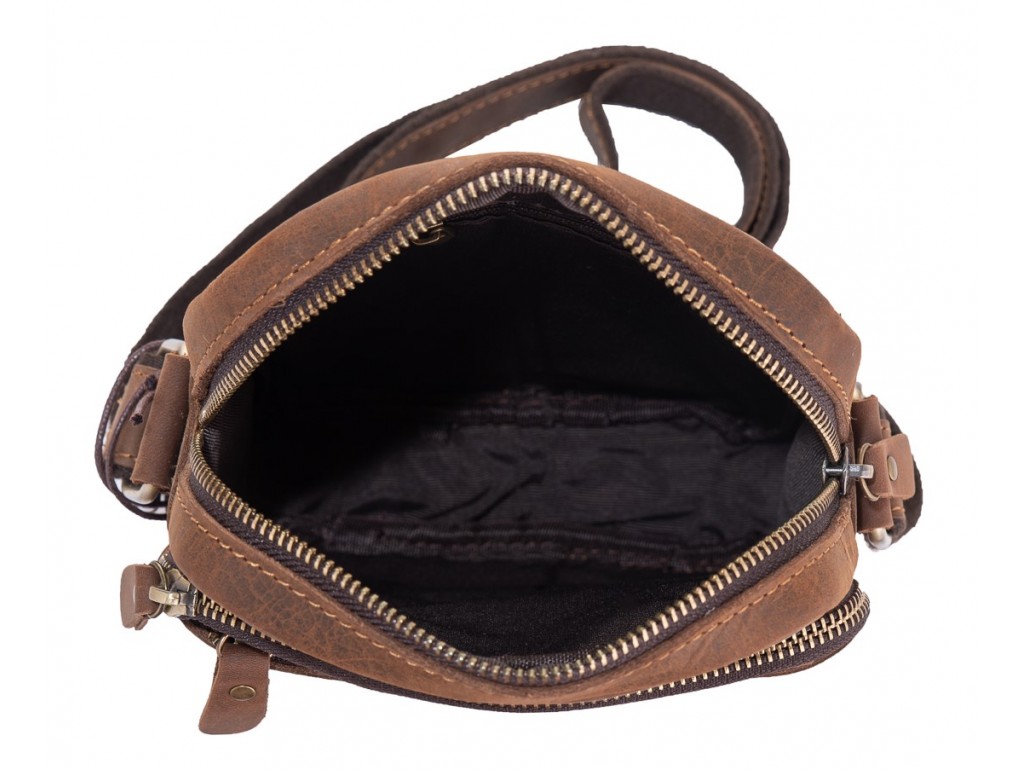 Мужская сумка на плечо коричневая кожаная Tiding Bag t0036 - Royalbag