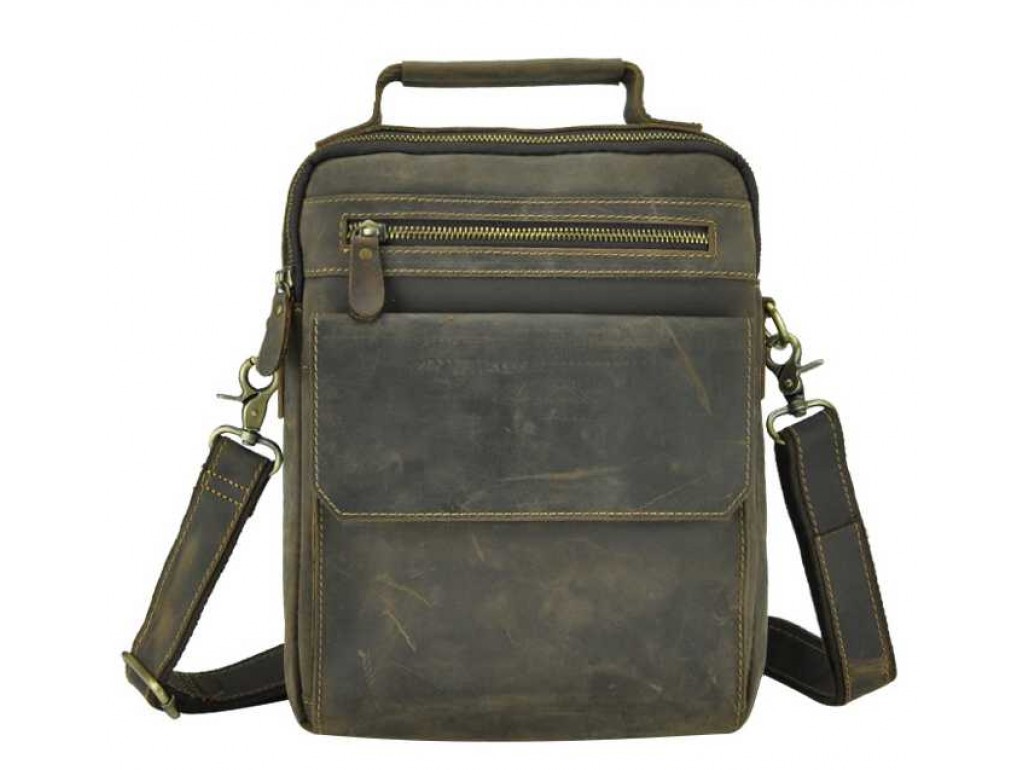 Чоловіча сумка через плече з натуральної шкіри з ручкою Tiding Bag t0038C - Royalbag